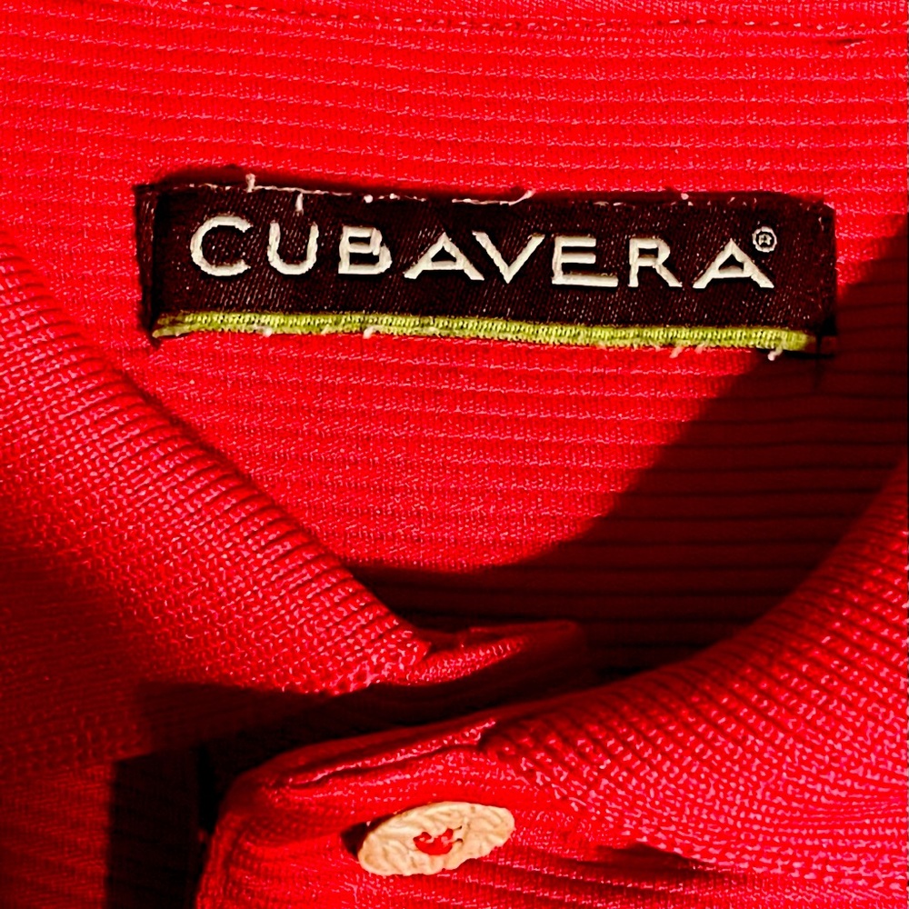 Cubavera Polo Shirt Men’s Medium Red Short Sleeve ~ Golf